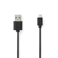 Nedis CCGL60501BK10 USB-kábel USB-A USB Micro-B 1 m USB 2.0 fekete