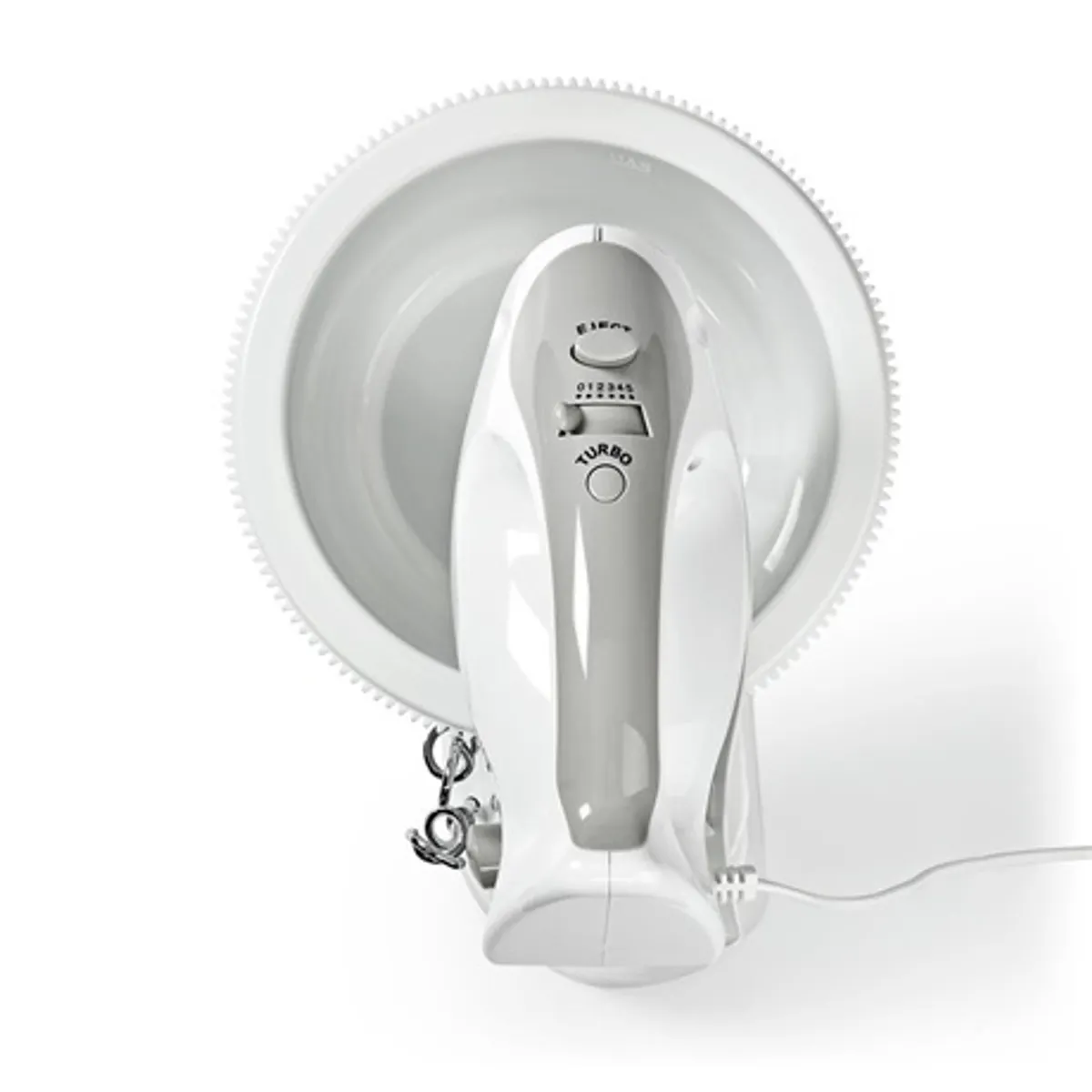 Nedis KAHM110CWT tálas mixer fehér-szürke 200 W 5 sebesség turbó 2 literes keverőtál #7