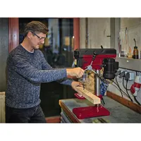 Einhell TC-BD 500 állványos fúrógép 500 W max 9 fokozat 300-2410 min-1 B16 1,5-13 mm mélységütköző 50 mm golyóscsapágyas fúróorsó 45 fokos dönthető asztal #6