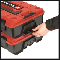 Einhell E-CASE S-F rendszerkoffer két lehajtható fogantyúval lelakatolható fröccsenő víz elleni védelemmel polipropilén max 25 kg terhelés #2