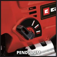 Einhell TC-JS 80/1 KIT DEKOPÍRFŰRÉSZ 550 W 1200-3000 min-1 4fokozatú lengő előtolás max vágásmélység 80 mm fa, 10 mm acél 45° ferde vágás t-befogás 3 fafűrészlap #5