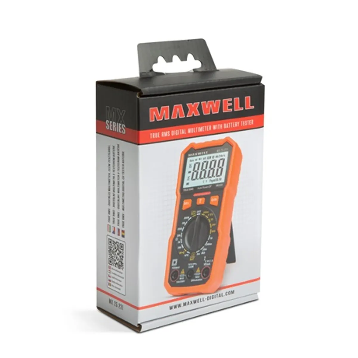 Maxwell-Digital 25221 digitális multiméter érintés nélküli feszültség detektálás munkalámpa 4 digit kijelző DC AC mérés dióda teszt tranzisztor teszt #3