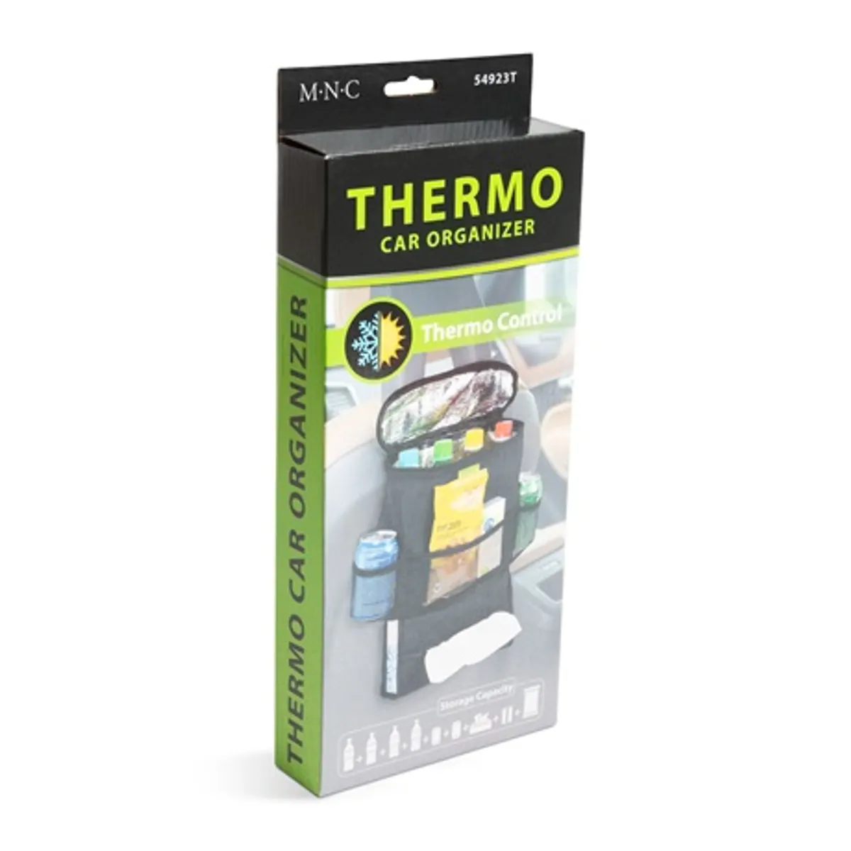 MNC 54923T ülésre akasztható rendszerező thermopack, 5 zseb, hálós zsebek, fejtámlára rögzíthető, 40 x 30 x 7 cm, max terhelhetőség 5 kg, fekete #3