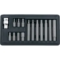 Mtx 113139 bitfej készlet 15 db fél hüvelykes befogó 10 mm hatlapfejű 30 mm és 75 mm CrV acél #1