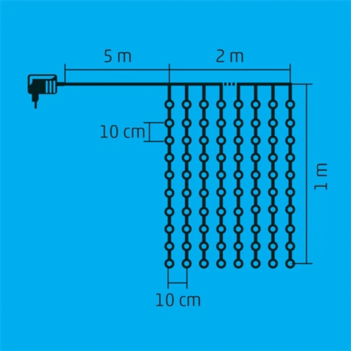 Home by Somogyi KAF 210LC Led-es fényfüggöny 210 led hidegfehér 2 m beltéri és kültéri adapteres műanyag kofferben #3