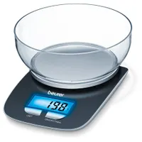 Beurer KS25 tálas konyhamérleg 3 kg teherbírás, 1 g beosztás, kg/g/lb:oz váltás, tara funkció, automatikus kikapcsolás, tálátmérő 14,2 cm #1