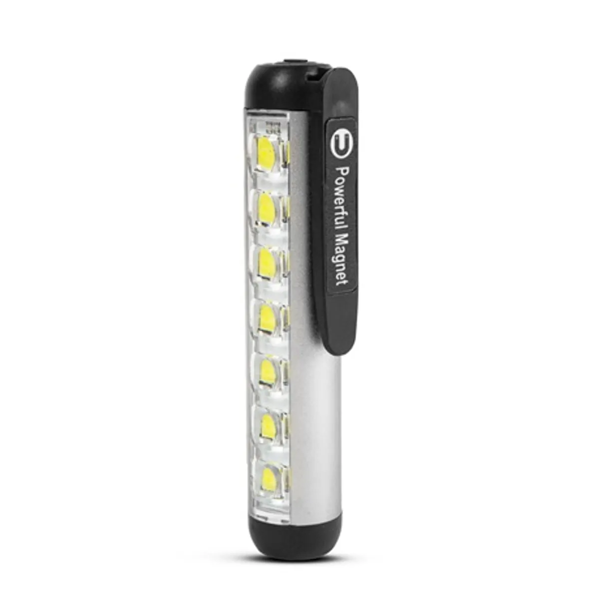 Phenom 18580A LED zseblámpa újratölthető mágneses övcsipesz Type-C töltés ezüst alumínium #1
