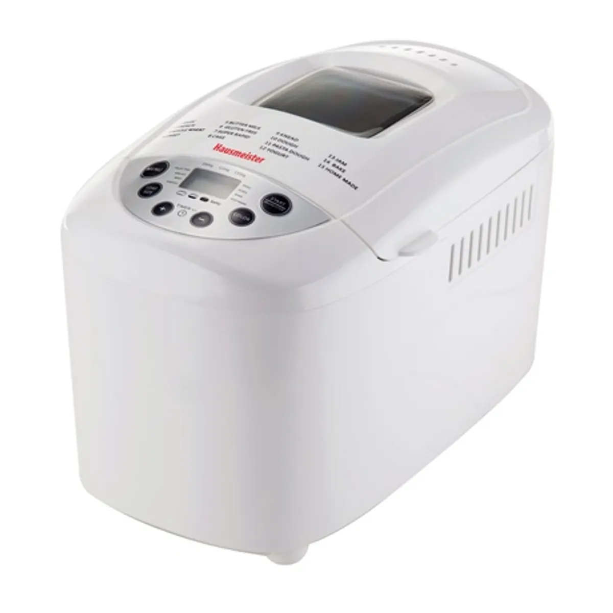 Hausmeister HM1303 kenyérsütő, 15 program, késleltetés 15 óra, 60 perc melegen tartás, 2 dagasztólapát, LCD kijelző, kivehető tapadásmentes üst, 850W #1