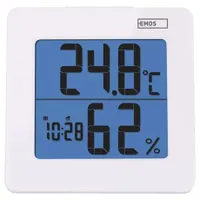 Emos E0114 Hőmérő és nedvességmérő 0-50 °C, 0,1 °C; 20-90 RH, 1 százalék; AA elem, nem tartozék; LED háttérvilágítás; °C vagy °F; szundi #1