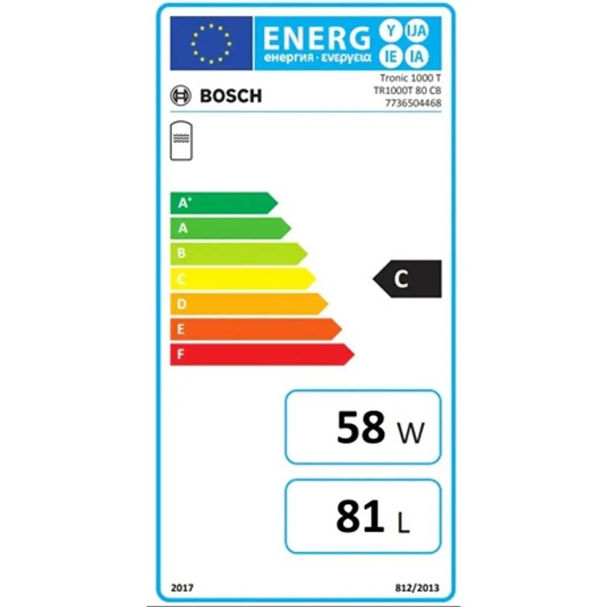 Bosch TR1000T 80 CB JOBB FORRÓVÍZTÁROLÓ elektromos 80 l 2 kW IPX4 #2