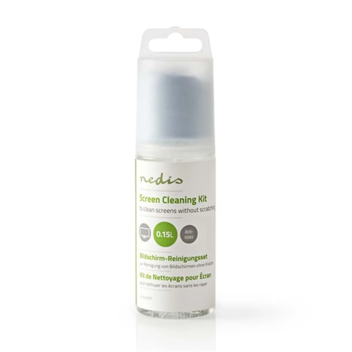 Nedis CLSN100TP LCD kijelző tisztító készlet antisztatikus alkoholmentes 150 ml kétoldalú mikroszálas kendő #1