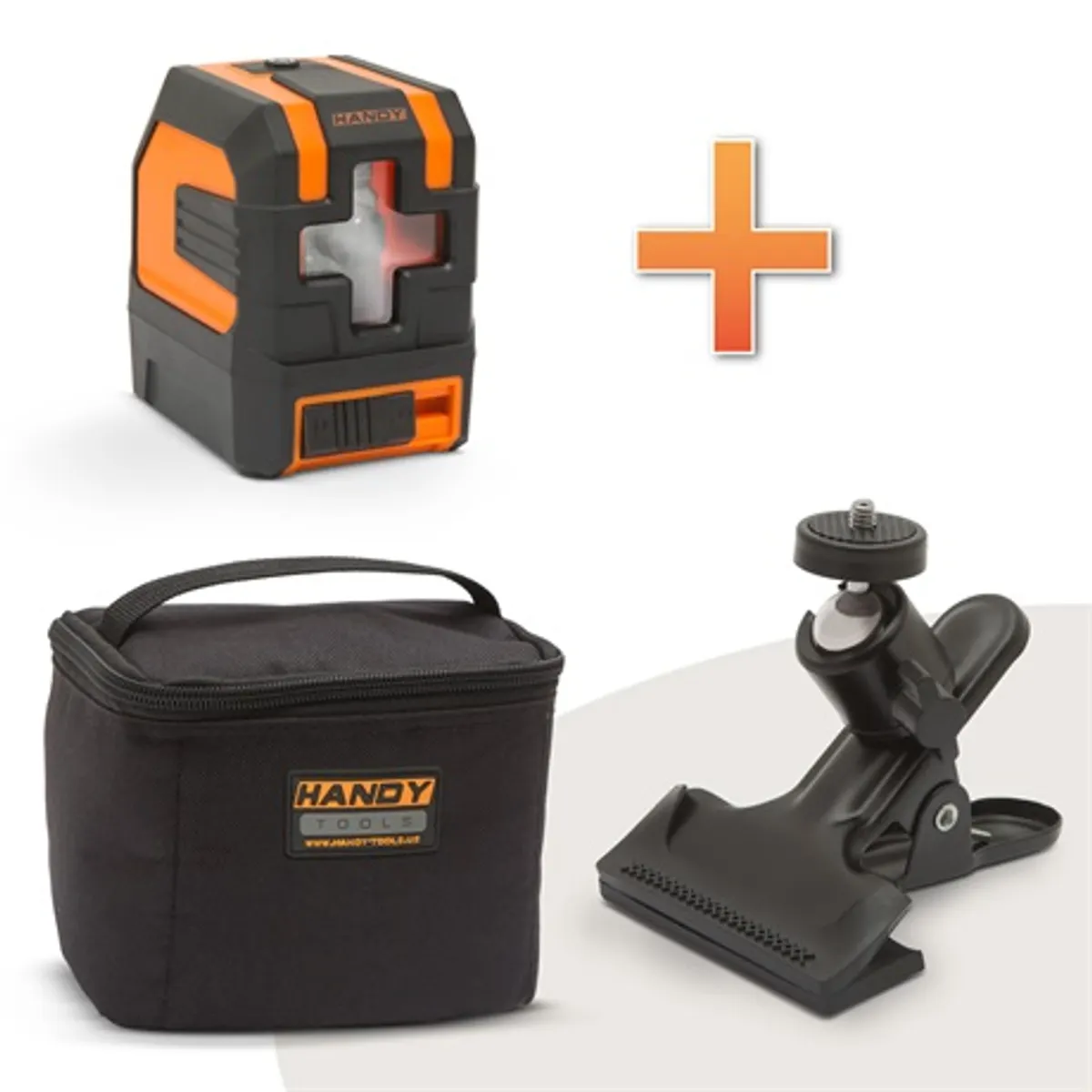 Handy 10051 Keresztvonalas szintezőlézer IP54 2 lézerek 10 m automatikus szintezés 3° beépített állvány-menet hordtáska #1