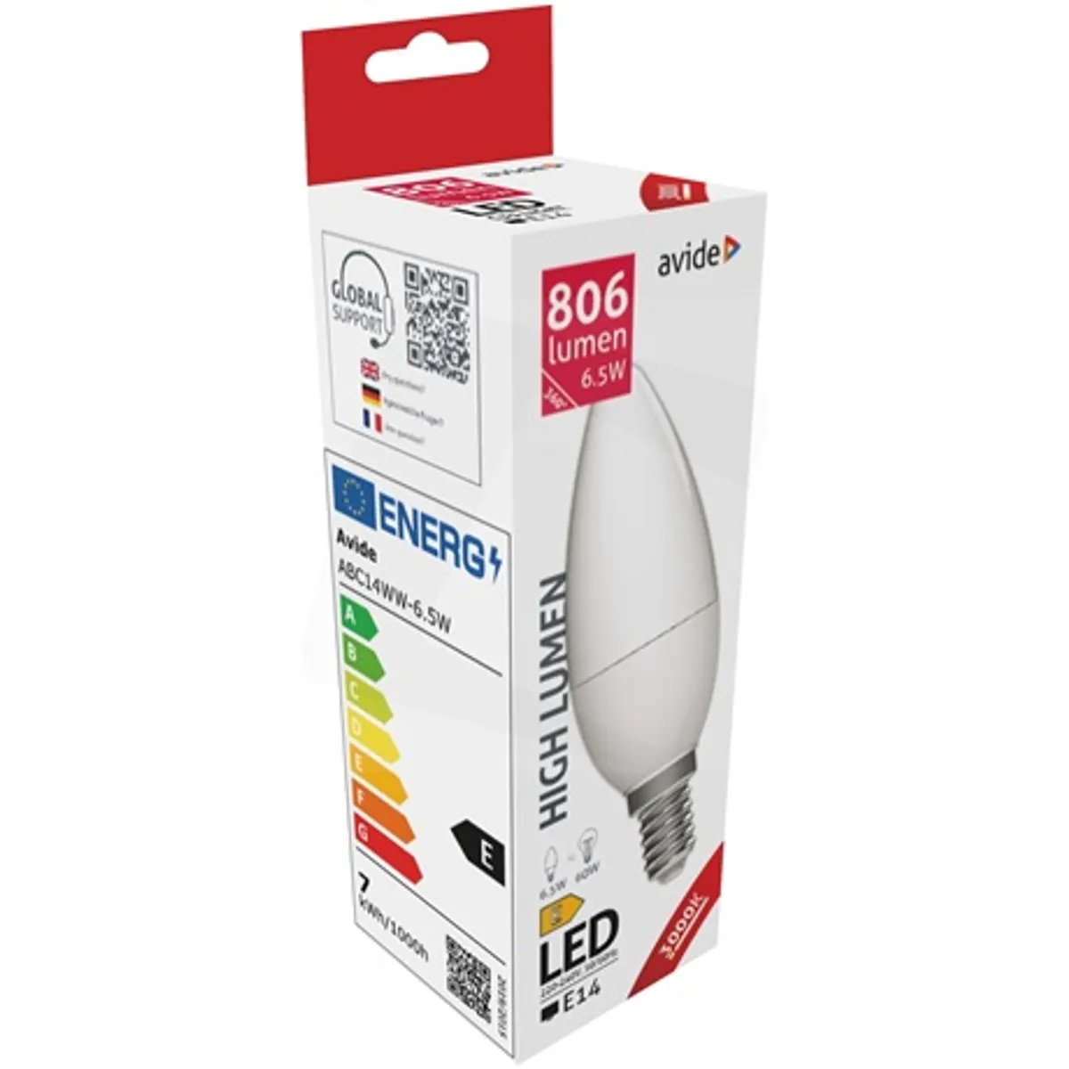 Avide ABC14WW-6.5W LED gyertya E14 3000 K 806 lm 6,5 W 60 W ekvivalens IP20 #3