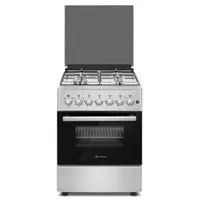 Novacook F6B40EF INX tűzhely kombinált inox, szabadonálló, 4 főzőzóna, 56 L sütő, grill