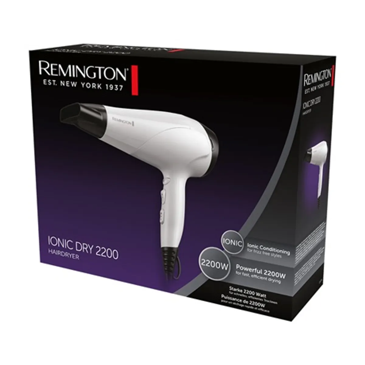 Remington D3194 Ionic dry 2200 w 3 hőfok 2 sebesség ionos kondicionálás cool shot koncentrátor diffúzor #6