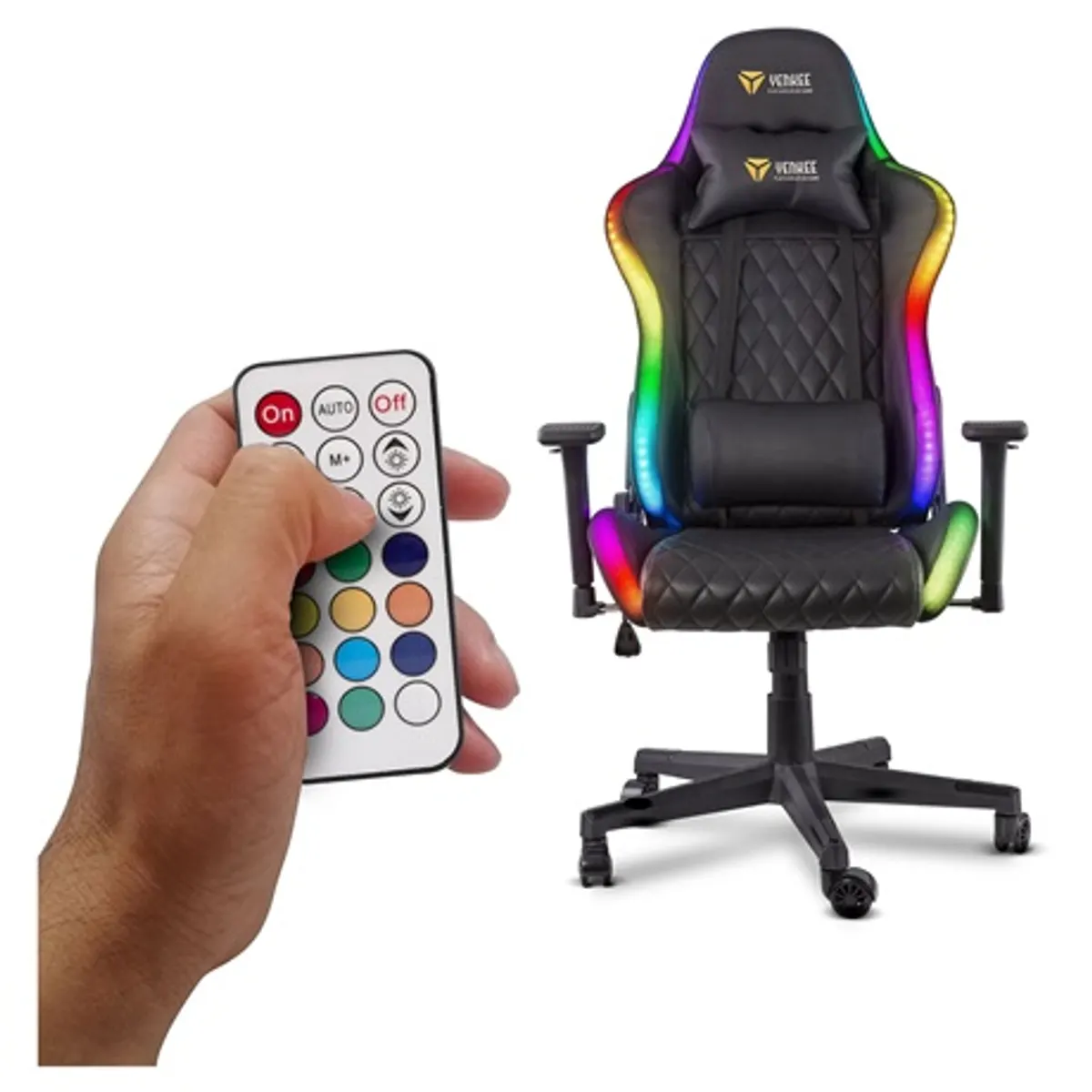 Yenkee YGC 300RGB STARDUST Stardust RGB gamer szék RGB háttérvilágítás távirányítóval 12 szín 90-150 fok dőlés 44-51 cm ülésmagasság 120 kg teherbírás #3