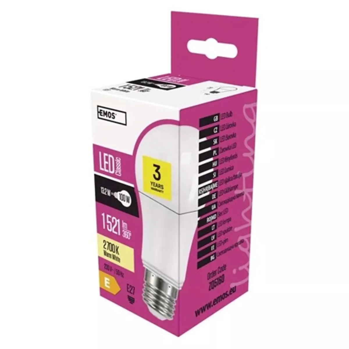 Emos ZQ5160 Classic A60 led izzó E27 2700 K 1521 lm 13,2 W 230 V #4