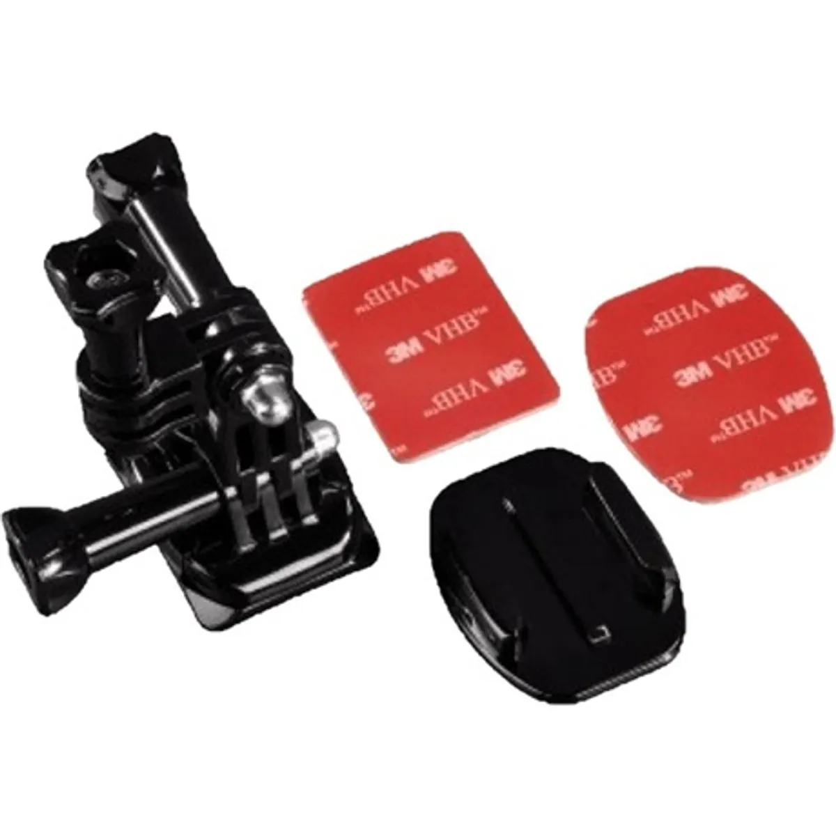Hama 00004396 GoPro sisak oldalára szerelhető tartó 1 íves rögzítőelem 1 lapos rögzítőelem 2x 3M tapadó 1 könyök elem gyorscsatlakozó mount #1