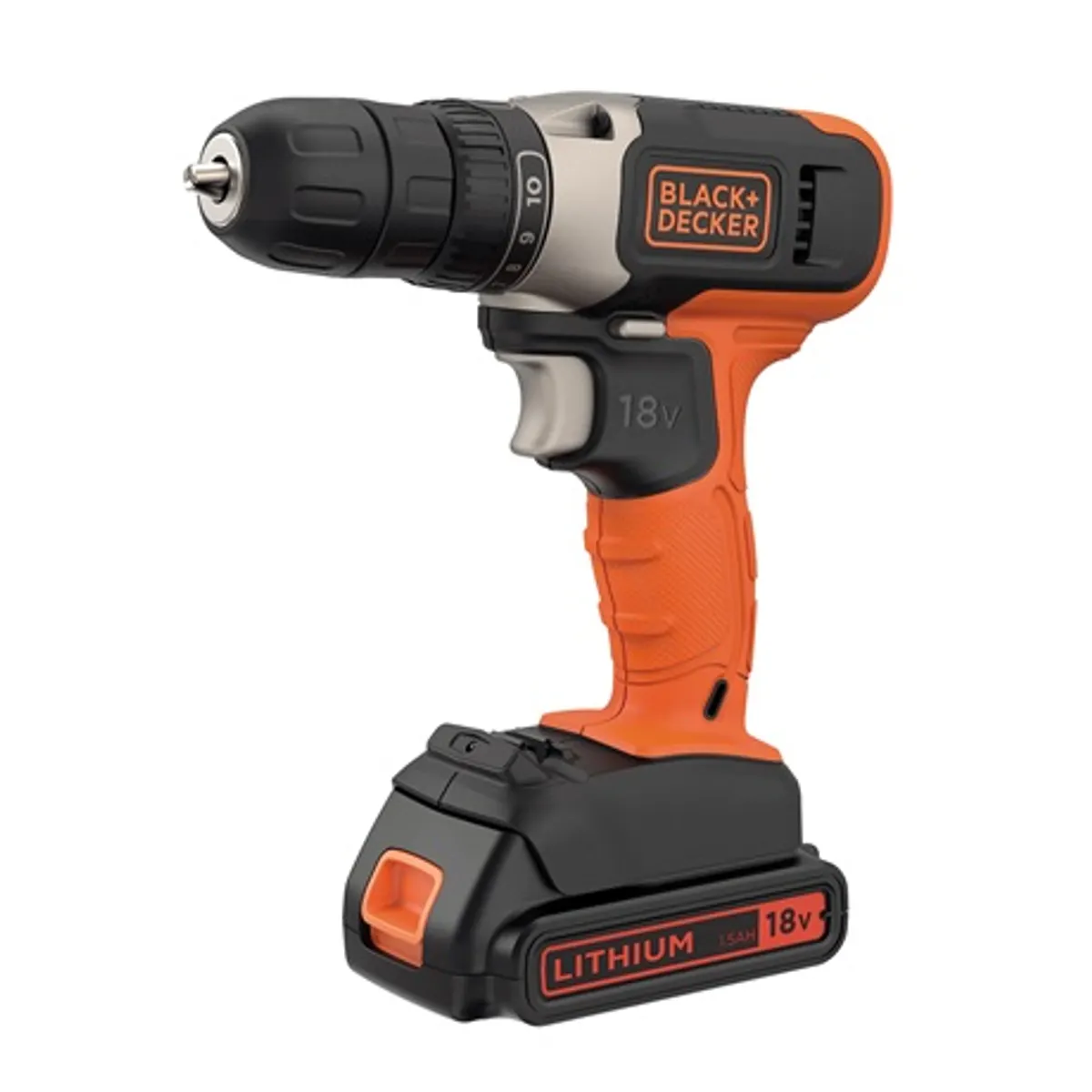 Black and Decker BCD001C1-QW akkumulátoros fúró-csavarozó 18V Li-Ion 1,5Ah 10 mm gyorsbefogású tokmány 37 Nm LED #3