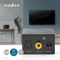 Nedis ACON2510BK digitális audiokonverter TosLink és RCA bemenetek, analóg kimenet 3,5 mm és RCA, 24 bit 44,1 48 96 kHz, integrált erősítő #2