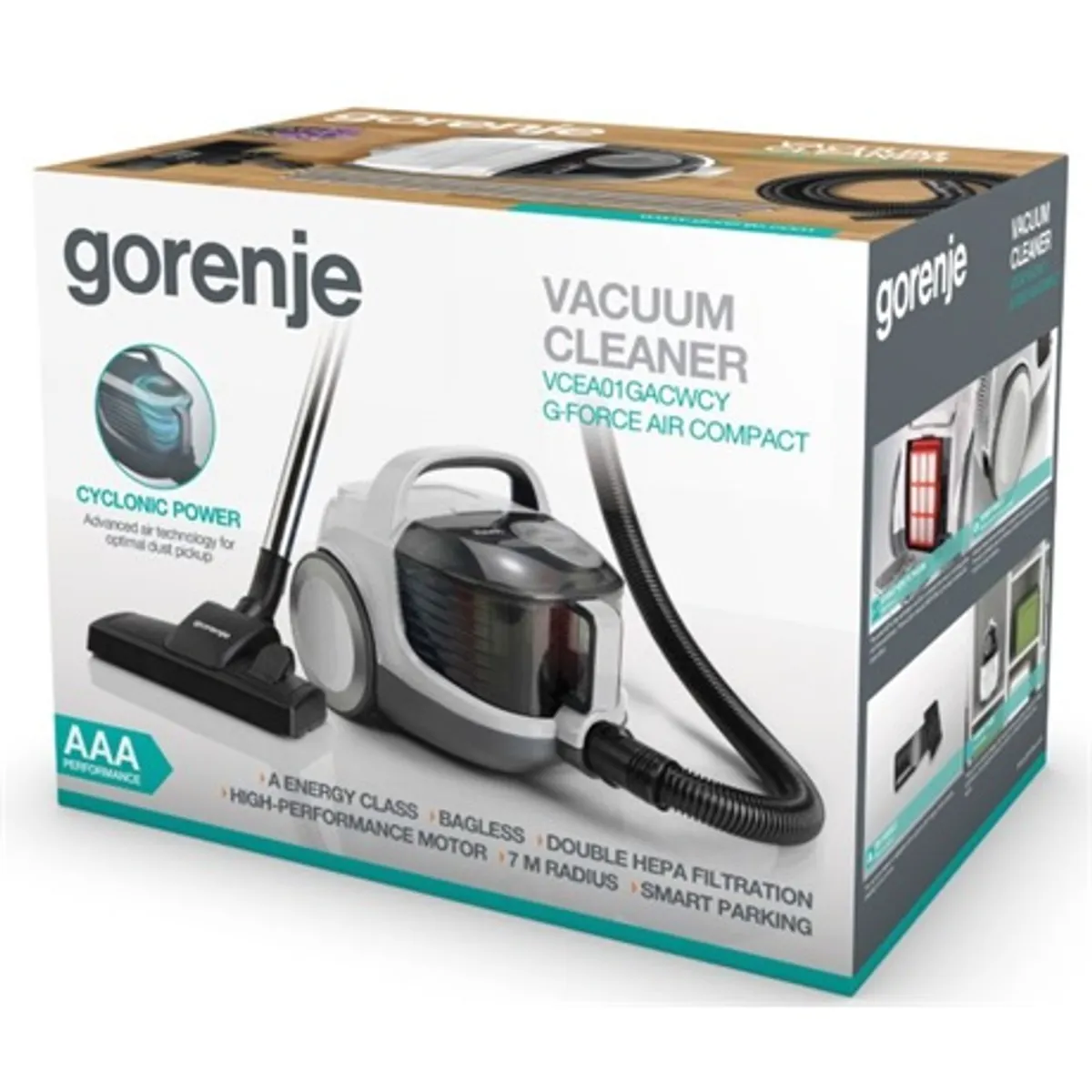 Gorenje VCEA01GACWCY porzsáknélküli porszívó 800 W fehér kettős HEPA 2 fúvókák 2,2 L #5