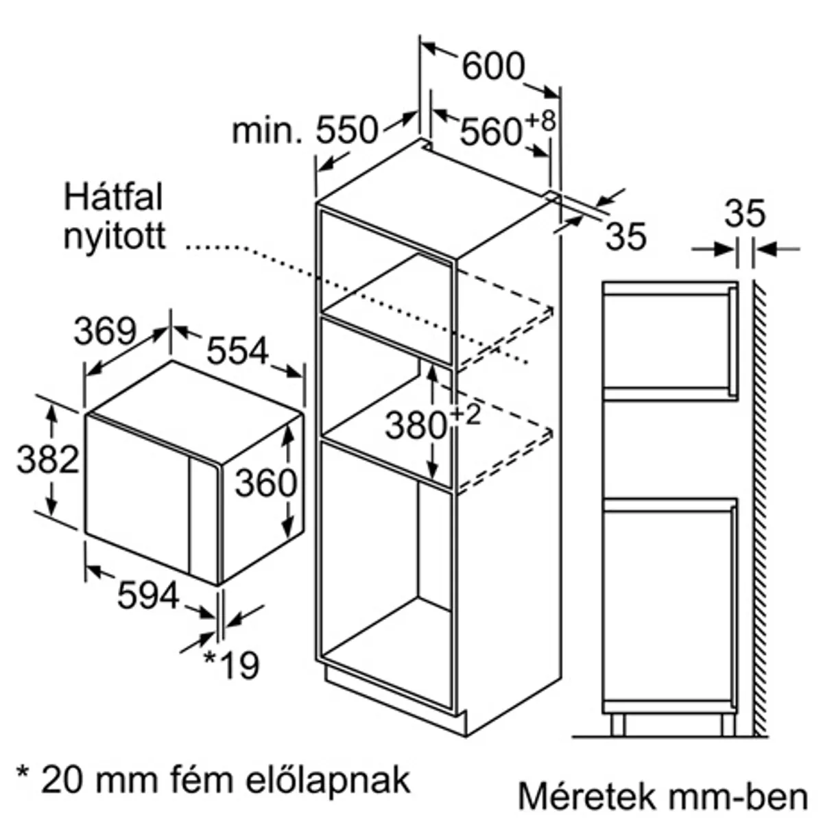 Bosch BFL554MB0 beépíthető mikrohullámú sütő 25 l 900 W AutoPilot 7 fekete #6