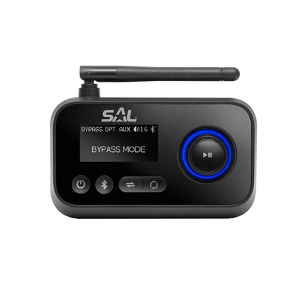 Sal BTRC 1000 HiFi Bluetooth adó-vevő ByPass két BT eszköz párhuzamos USB-C táp 1.8" kijelző 3,5 mm Toslink #1