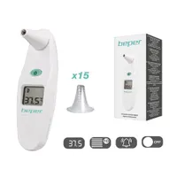Beper 40.102 fülhőmérő digitális LCD memória 10 adat 32.0–43.0°C tok 15 mérőfej CR2032 #1