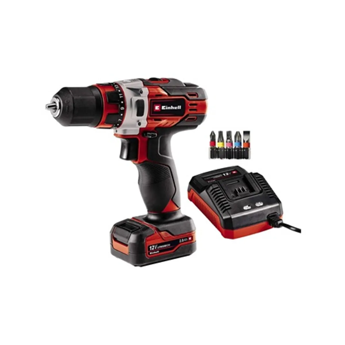Einhell TE-CD 12/1 LI (1X2AH) Akkus csavarozó 12V Li-Ion LED Softgrip 10 mm chuck 0-400 fordulat_perc 0-1400 fordulat_perc 20 beállítás 30 Nm #1