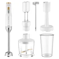 Sencor SHB 6441WH BOTMIXER 6 IN 1 1200 W 20 fokozat rozsdamentes acél pengék 800 ml keverőedény 500 ml aprítóedény tejhabosító fej krumplitörő #2