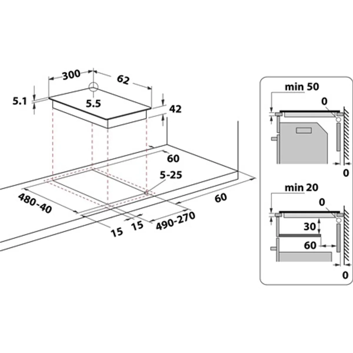 Whirlpool WRD 6030 B Beépíthető indukciós főzőlap 2 zóna elöl érintőszenzor #5