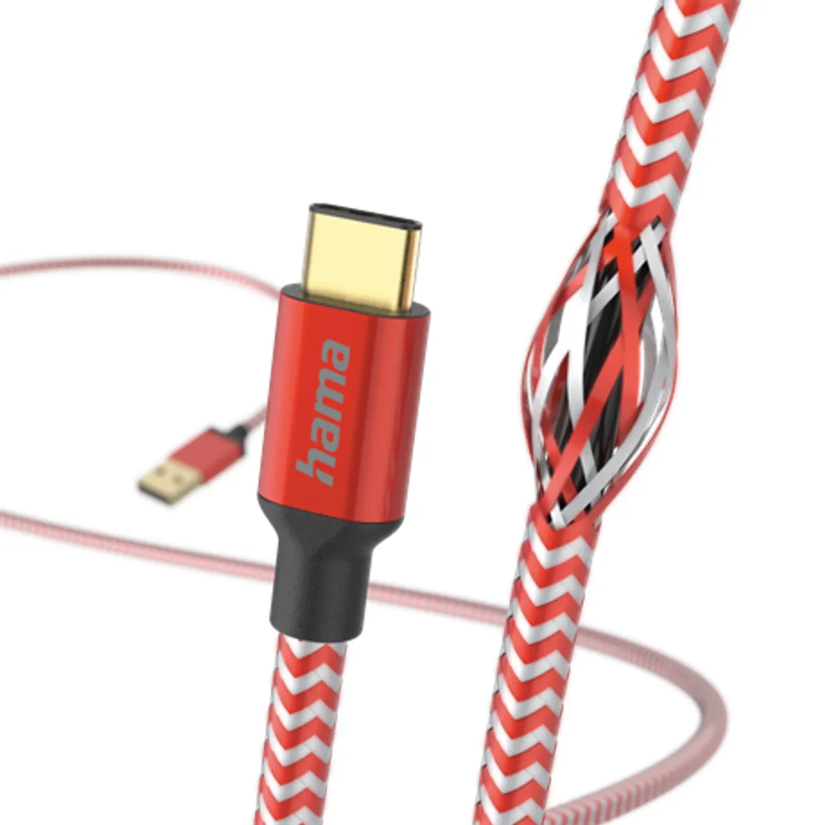 Hama 00201559 FIC E3 USB Type-C Reflective 1,5 m piros árnyékolt adatkábel USB 2.0 #2