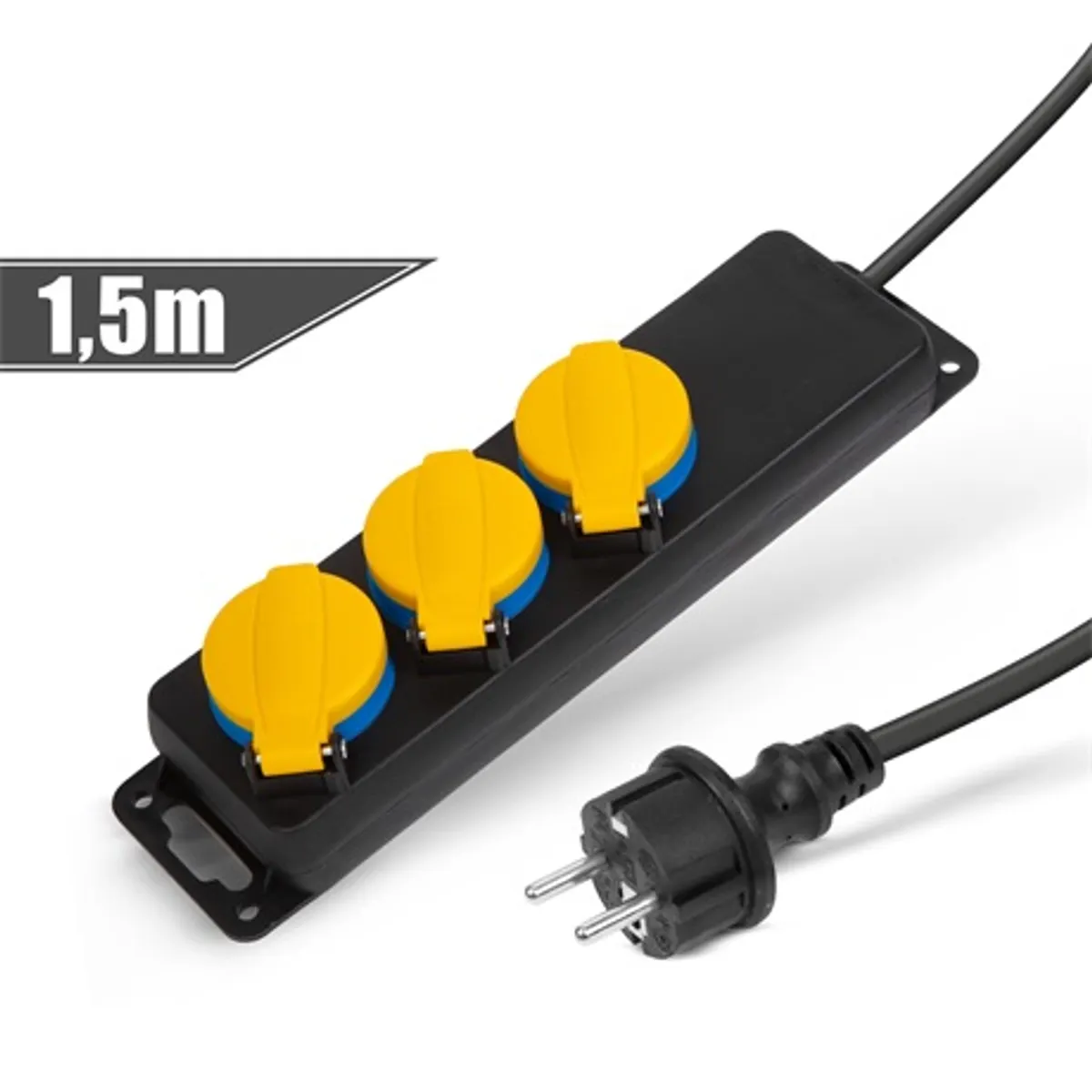 Delight 20223C kültéri elosztó fedéllel 3 aljzat, 1,5 m, IP44 #1