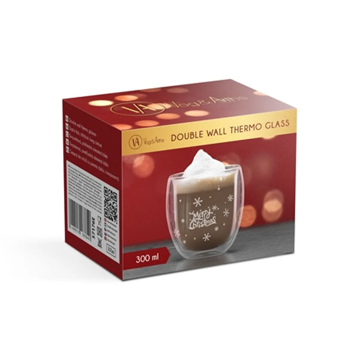Family Christmas 57176E Üvegpohár karácsonyi duplafalú 300 ml hópelyhes minta #2