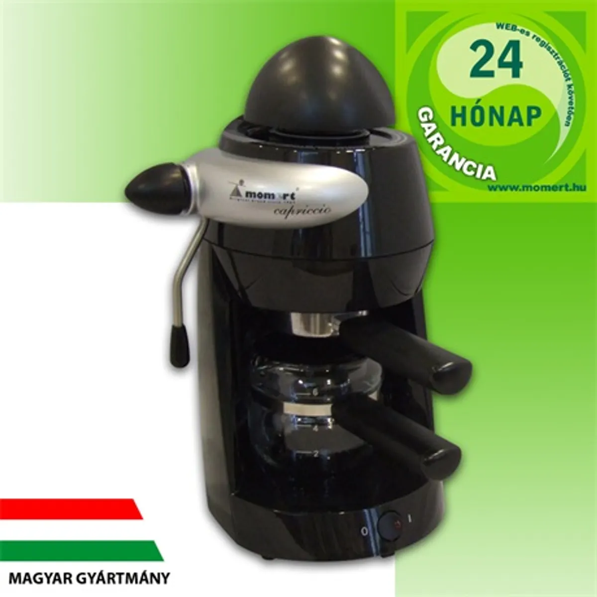 Momert 1160 FEKETE kávéfőző presszó kapacitás 2-6 csésze 800W 230V #1